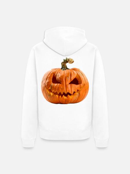 Pumpkin Halloween - Unisex Premium Bio Zip Hoodie - Weiß