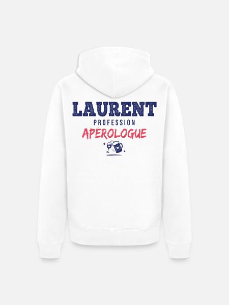 Laurent Aperologue – Humor Apéro - Unisex Premium Bio Zip Hoodie - Weiß