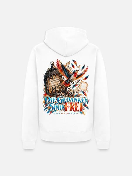 Die Gedanken sind frei - Unisex Premium Bio Zip Hoodie - Weiß
