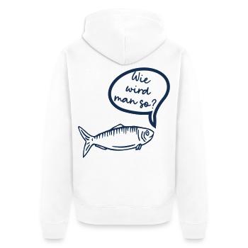 Verzweiflung Menschen - Unisex Premium Bio Zip Hoodie - Weiß - Hinten - Thijin (182cm)