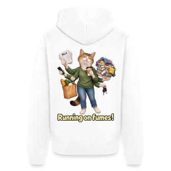 Auf dem Lauf der Dämpfe - Unisex Premium Bio Zip Hoodie - Weiß - Hinten - Thijin (182cm)