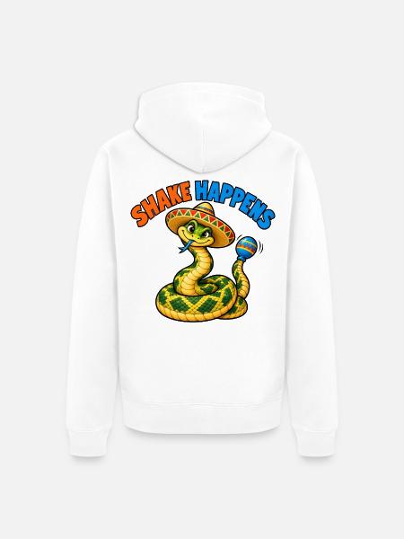 Schütteln passiert, Klapperschlange - Unisex Premium Bio Zip Hoodie - Weiß