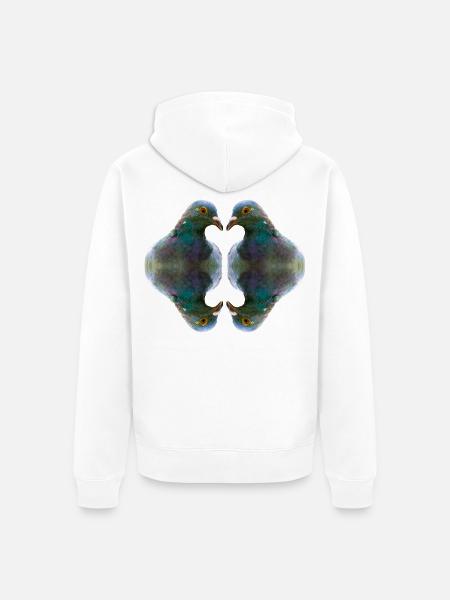 Dove Portrait Art - Unisex Premium Bio Zip Hoodie - Weiß