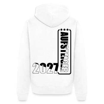 Aufsteiger 2027 - Unisex Premium Bio Zip Hoodie - Weiß - Hinten - Thijin (182cm)