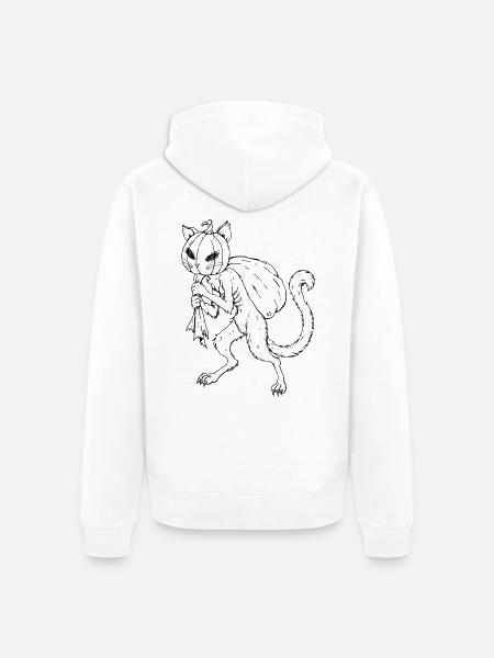 Kabo Neko – Schwarz - Unisex Premium Bio Zip Hoodie - Weiß