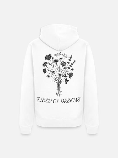 Traumblüten Silhouetten Bouquet - Unisex Premium Bio Zip Hoodie - Weiß