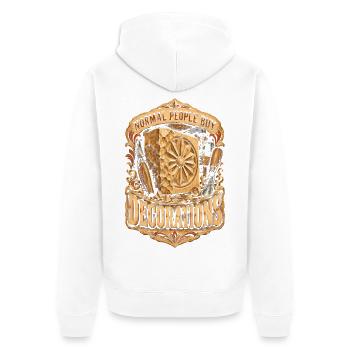 Holzschnitzerei Schnitzen Holzschnitzen - Unisex Premium Bio Zip Hoodie - Weiß - Hinten - Thijin (182cm)