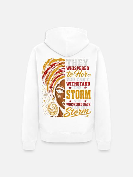 Sturmherrin Mut und Kraft - Unisex Premium Bio Zip Hoodie - Weiß