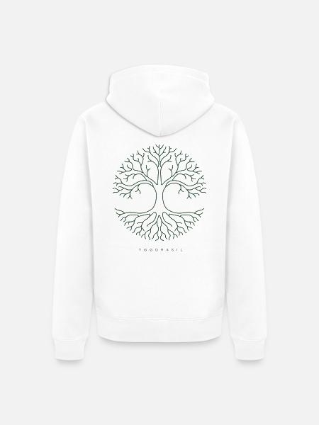 Yggdrasil Kreisweltbaum - Unisex Premium Bio Zip Hoodie - Weiß