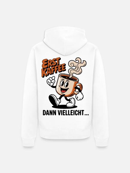 Kaffee muss sein - Unisex Premium Bio Zip Hoodie - Weiß