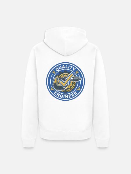 Qualitätsingenieur-Mikrometer-Messabzeichen-Geschenk - Unisex Premium Bio Zip Hoodie - Weiß