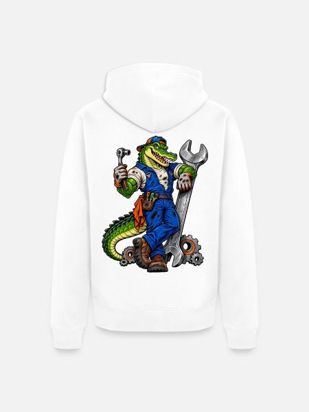 Mechaniker Handwerk / Handwerker - Unisex Premium Bio Zip Hoodie - Weiß