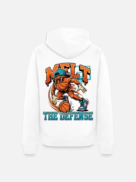 Basketball-Monster gegen Defense - Unisex Premium Bio Zip Hoodie - Weiß