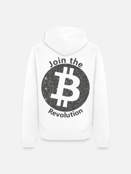 Bitcoin Revolution Kreis - Unisex Premium Bio Zip Hoodie - Weiß