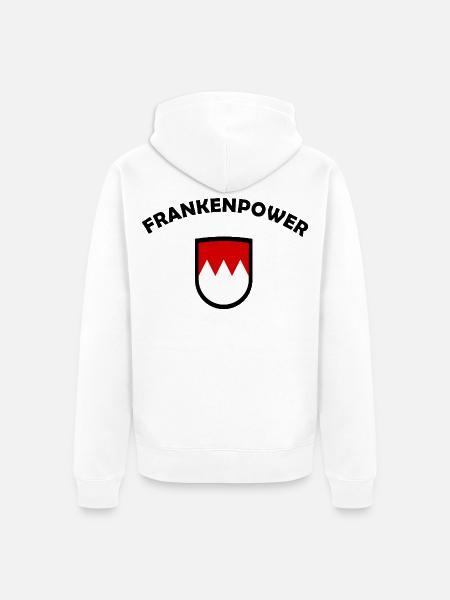 Rotes Franken Emblem - Unisex Premium Bio Zip Hoodie - Weiß