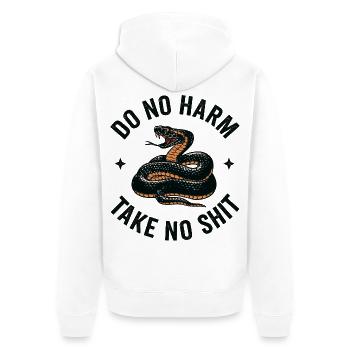 Do no harm - Unisex Premium Bio Zip Hoodie - Weiß - Hinten - Thijin (182cm)