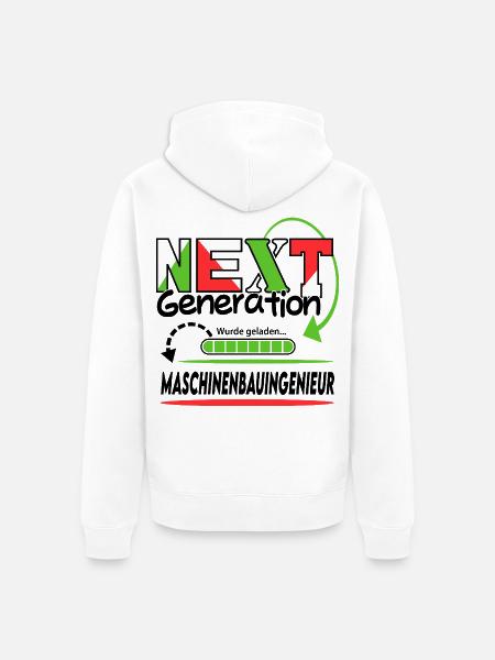 Maschinenbauingenieur Next Generation Beruf Mann - Unisex Premium Bio Zip Hoodie - Weiß