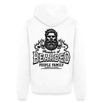 Member of Bearded People Family - Unisex Premium Bio Zip Hoodie - Weiß - Hinten - Thijin (182cm)