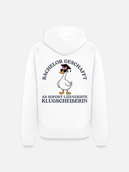 Bachelorprüfung Studium Abschluss Studentin - Unisex Premium Bio Zip Hoodie - Weiß