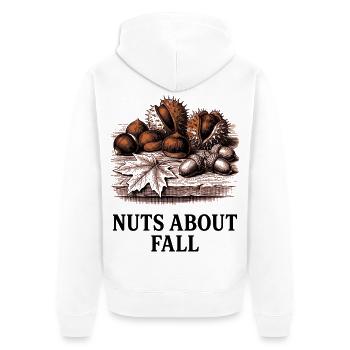 Nuts About Fall Kastanien Eicheln Herbst - Unisex Premium Bio Zip Hoodie - Weiß - Hinten - Thijin (182cm)