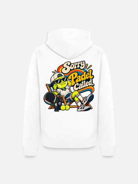 Padel Spieler | Sorry, Padel Called - Unisex Premium Bio Zip Hoodie - Weiß