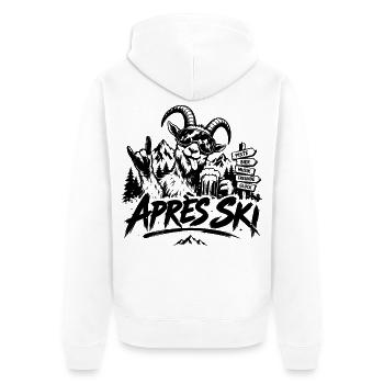 Après-Ski-Fans, Skifahrer & Snowboarder - Unisex Premium Bio Zip Hoodie - Weiß - Hinten - Thijin (182cm)