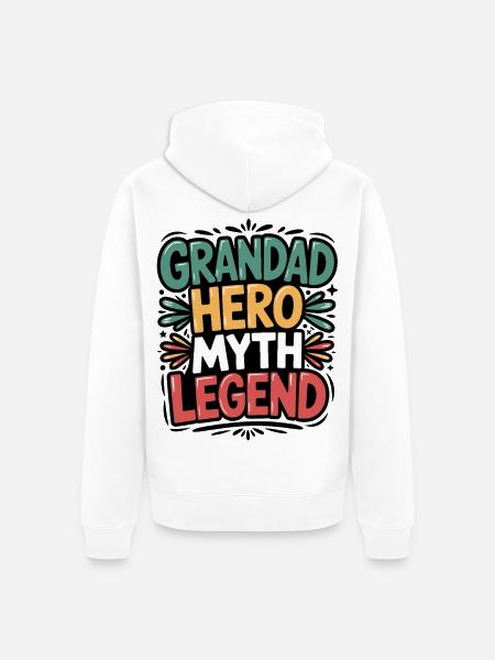 Großvater-Helden-Mythos-Legende - Unisex Premium Bio Zip Hoodie - Weiß