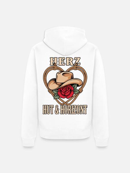Herz Hut & Horizont - Unisex Premium Bio Zip Hoodie - Weiß