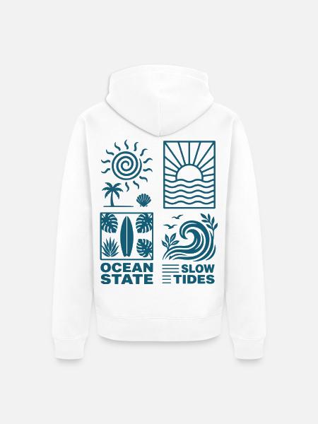 Tropische Sonnenwellen - Unisex Premium Bio Zip Hoodie - Weiß