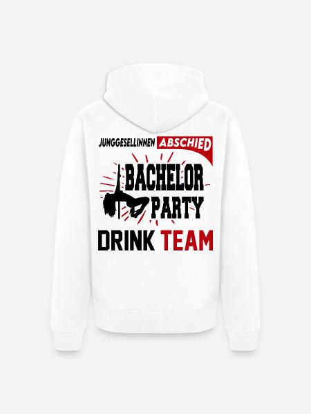 Junggesellinnenabschied Bachelor Party Drink Team - Unisex Premium Bio Zip Hoodie - Weiß