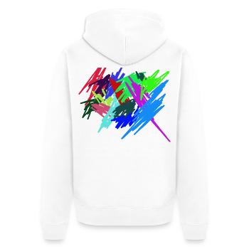 Farben - Unisex Premium Bio Zip Hoodie - Weiß - Hinten - Thijin (182cm)