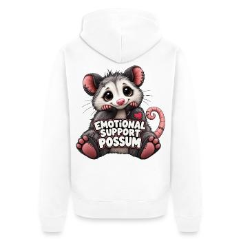 Emotional Support Possum - Unisex Premium Bio Zip Hoodie - Weiß - Hinten - Thijin (182cm)