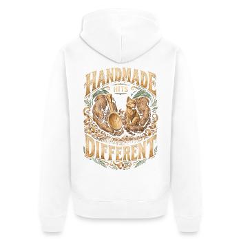 Holzschnitzerei Schnitzen Holzschnitzen - Unisex Premium Bio Zip Hoodie - Weiß - Hinten - Thijin (182cm)