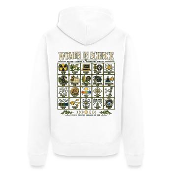 Frauen in der Wissenschaft - Unisex Premium Bio Zip Hoodie - Weiß - Hinten - Thijin (182cm)