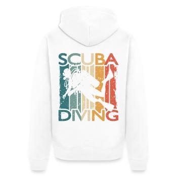 Retro Taucher SCUBA DIVING Für Schnorchler Taucher - Unisex Premium Bio Zip Hoodie - Weiß - Hinten - Thijin (182cm)