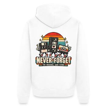 Retro-Speicher-Icons - Unisex Premium Bio Zip Hoodie - Weiß - Hinten - Thijin (182cm)