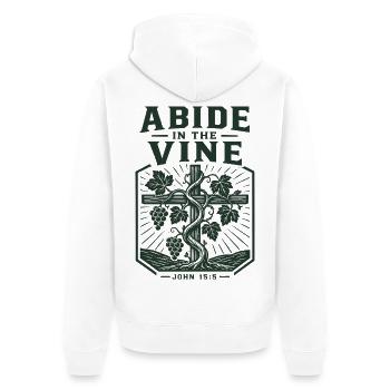 Bleib in der Ranke - Unisex Premium Bio Zip Hoodie - Weiß - Hinten - Thijin (182cm)