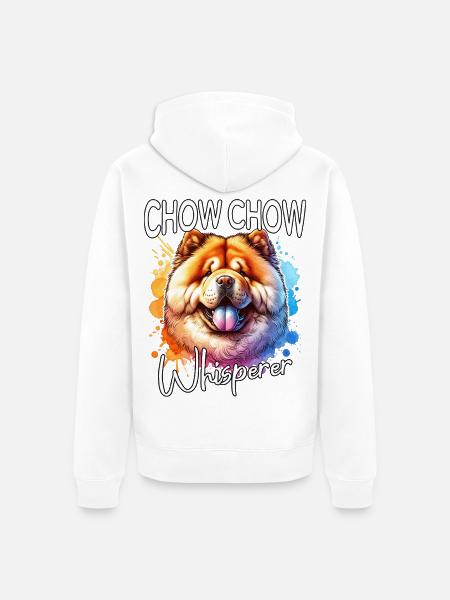 Chowchow Flüsterer - Unisex Premium Bio Zip Hoodie - Weiß