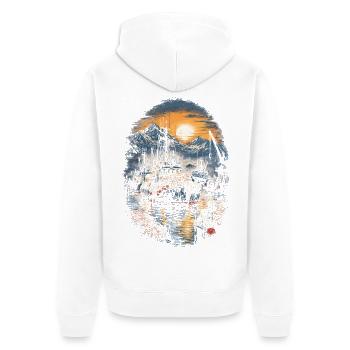 Alaska Königskrabben - Unisex Premium Bio Zip Hoodie - Weiß - Hinten - Thijin (182cm)