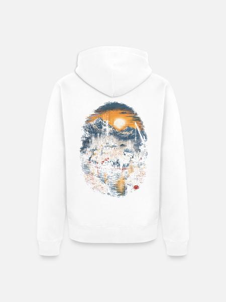 Alaska Königskrabben - Unisex Premium Bio Zip Hoodie - Weiß