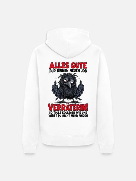 Verräterin Neuer Job - Unisex Premium Bio Zip Hoodie - Weiß