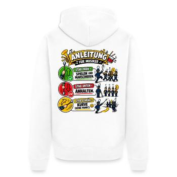 Stabführung - Anleitung für Musiker: Marschieren - Unisex Premium Bio Zip Hoodie - Weiß - Hinten - Thijin (182cm)