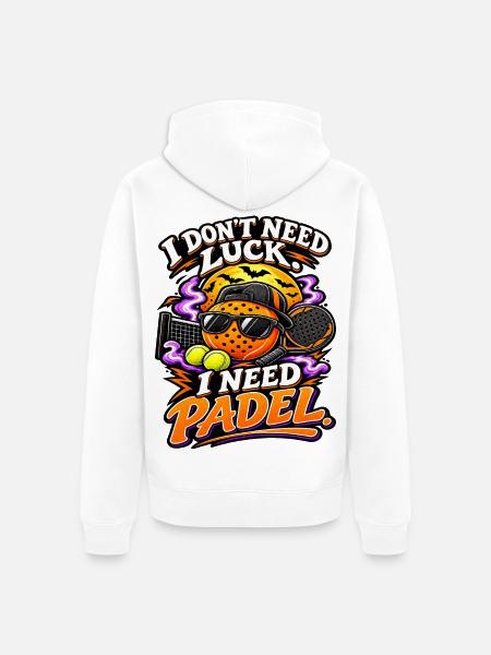 I Need Padel - Padel Spruch - Unisex Premium Bio Zip Hoodie - Weiß