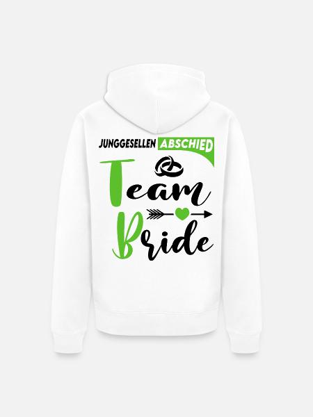 Junggesellenabschied Team Bride Hochzeit Ringe - Unisex Premium Bio Zip Hoodie - Weiß