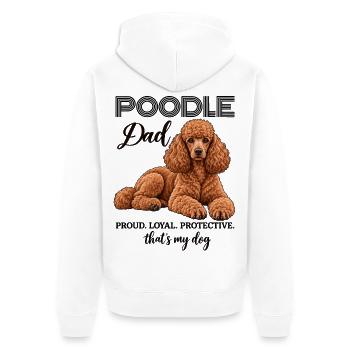 Poodle Dad Pudel Papa Hundebesitzer - Unisex Premium Bio Zip Hoodie - Weiß - Hinten - Thijin (182cm)