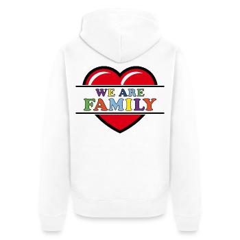 We Are Family (Familie Herz Liebe Love / 8C) - Unisex Premium Bio Zip Hoodie - Weiß - Hinten - Thijin (182cm)