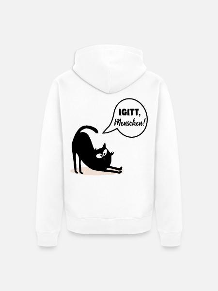 Igitt Menschen Katzen - Unisex Premium Bio Zip Hoodie - Weiß