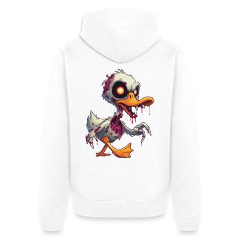Zombie Ente - Unisex Premium Bio Zip Hoodie - Weiß - Hinten - Thijin (182cm)