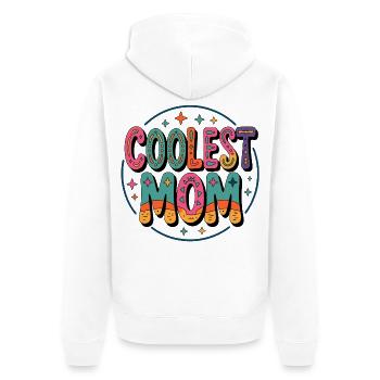 Coolest Mom Farbexplosion - Unisex Premium Bio Zip Hoodie - Weiß - Hinten - Thijin (182cm)