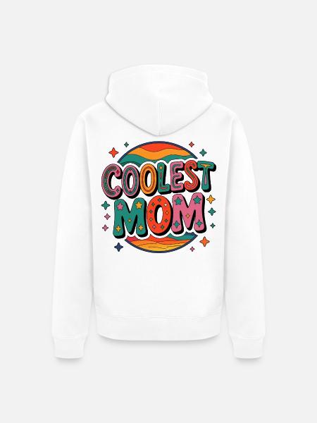 Coolste Mama Retro Regenbogen - Unisex Premium Bio Zip Hoodie - Weiß